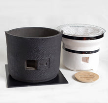 画像をギャラリービューアに読み込む, 三河焼き七輪 炎匠 黒(三河焼+珪藻土コンロ)