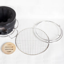 画像をギャラリービューアに読み込む, じゅうじゅう七輪<黒> 網止め・焼網・台付