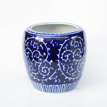 画像をギャラリービューアに読み込む, 新品 手あぶり火鉢(深底)セット 藍底蛸