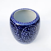 画像をギャラリービューアに読み込む, 新品 手あぶり火鉢(深底)セット 藍底蛸