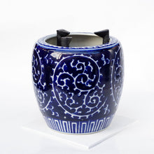 画像をギャラリービューアに読み込む, 新品 手あぶり火鉢(深底)セット 藍底蛸