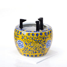 画像をギャラリービューアに読み込む, 新品 ミニ火鉢 陶器セット 黄