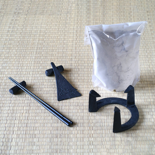 箱の桐火鉢(新品)+火鉢道具セット