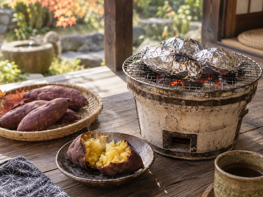 焼き芋を炭火で作る方法｜七輪・火鉢・BBQコンロで楽しむ秋のおやつ