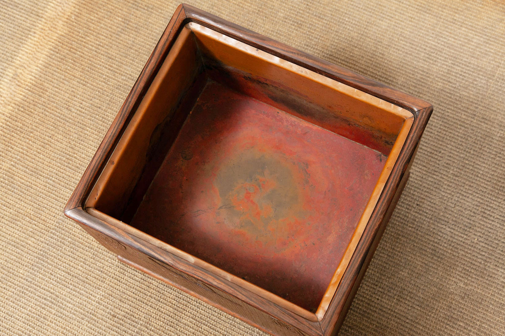 手焙り火鉢(年代物) 志野焼手あぶり 火鉢 鉢カバー 民藝 絵志野 Antique Sam's Collection
