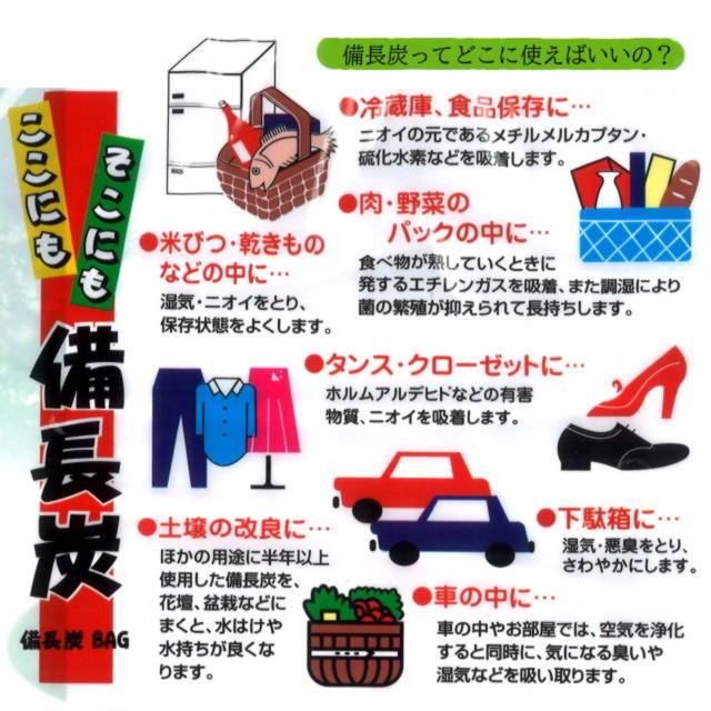 備長炭BAG ここにもそこにも備長炭