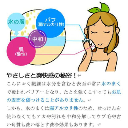 備長炭入 こんにゃくパフ